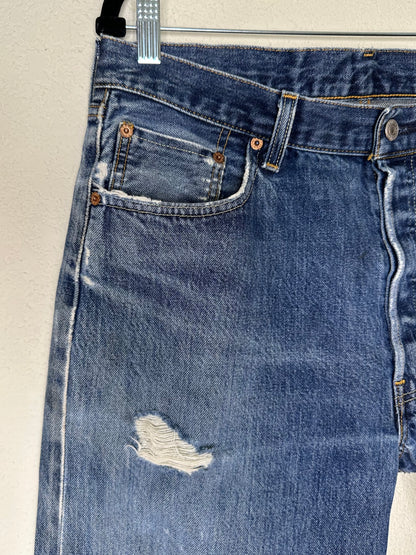 60’s Model - 90’s Vintage LEVI’S Big E 501 Redline Selvedge Jeans USA (33x31.5)