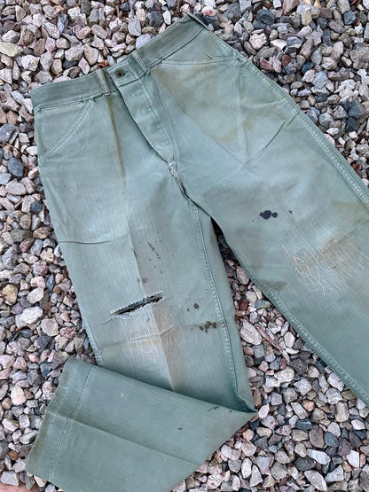 40’s WWII HBT USMC Donut Button P41 Trousers (Unisex 29/30)