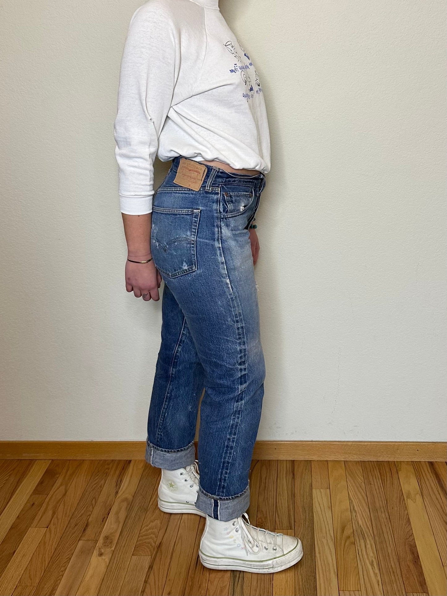 60’s Vintage Levi’s 501 “BIG E” Selvedge Jeans Button #6 USA (34x32)