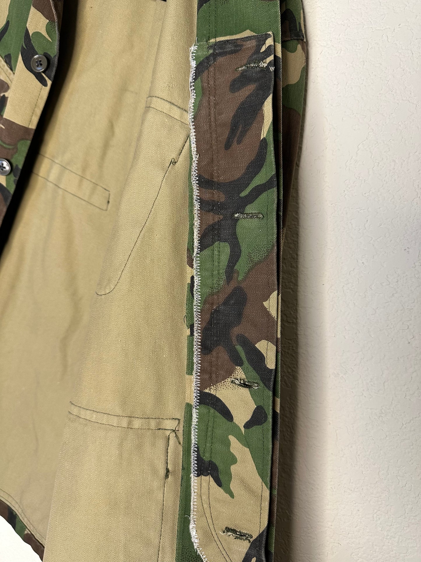 60’s HBT Herringbone Twill Cotton Camo Sporting Field Jacket (Unisex L)