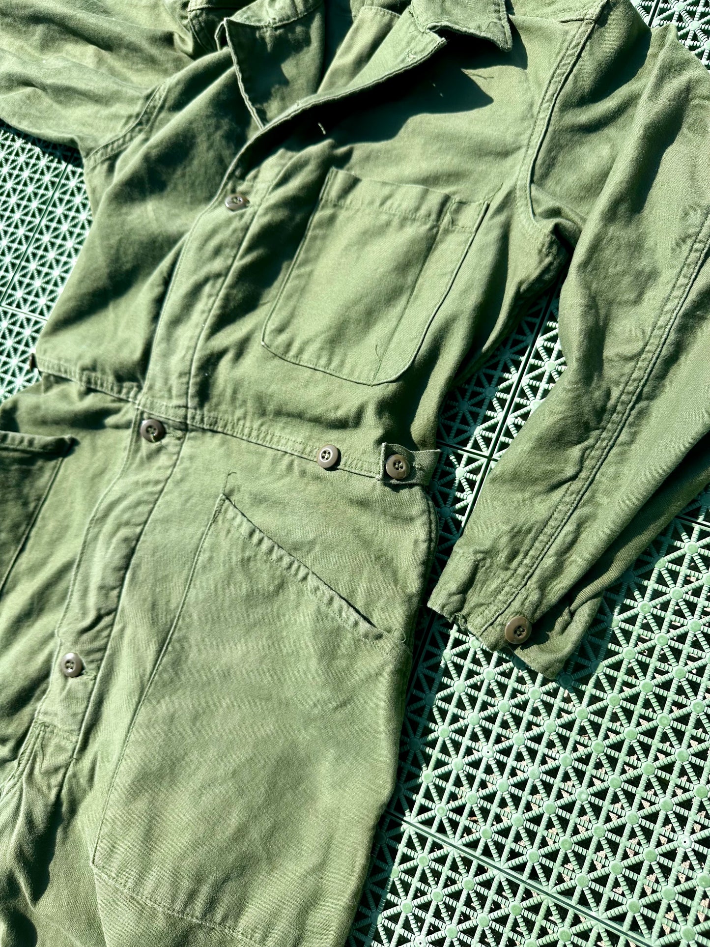70’s OG-107 Military Cotton Sateen  Field Coveralls / Boilersuit (Unisex M)