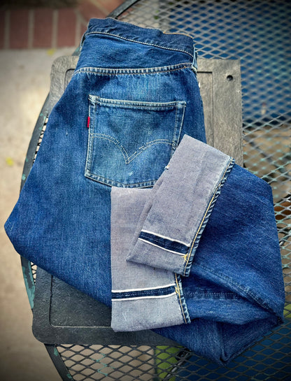 RARE 1947 LEVI’S ‘Big E’ 501XX Selvedge Redline Hidden Rivet USA Jeans (34x30)