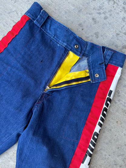 Rare 70’s Handmade Denim Motocross Racing Pants (34x30)
