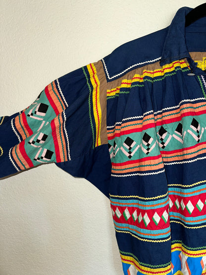 RARE 60’s Seminole Indian Handmade Quilted Patchwork Jacket (Unisex L)