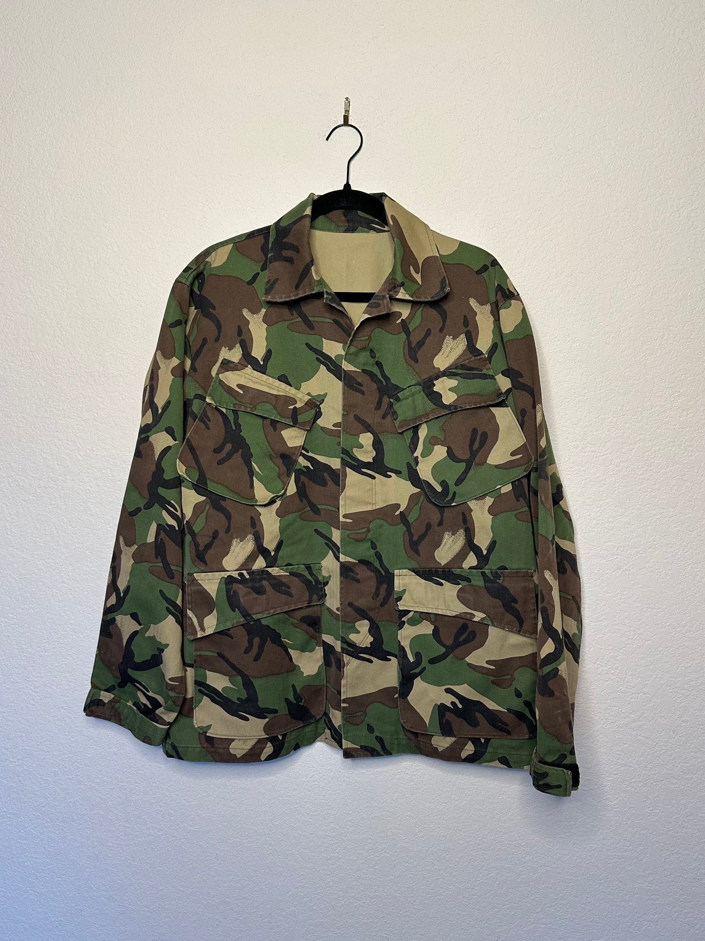 60’s HBT Herringbone Twill Cotton Camo Sporting Field Jacket (Unisex L)