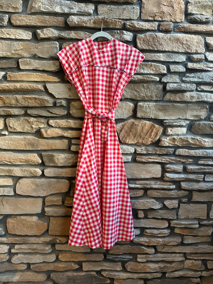 DROPPING SUNDAY: 50’s Handmade Western Gingham Check Dress (XS)