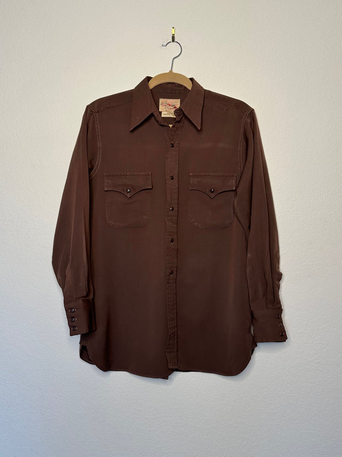 40’s Wool Gabardine Western Shirt (Unisex S)