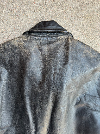 50’s Genuine Steerhide Leather Biker Jacket (Unisex 40/M)
