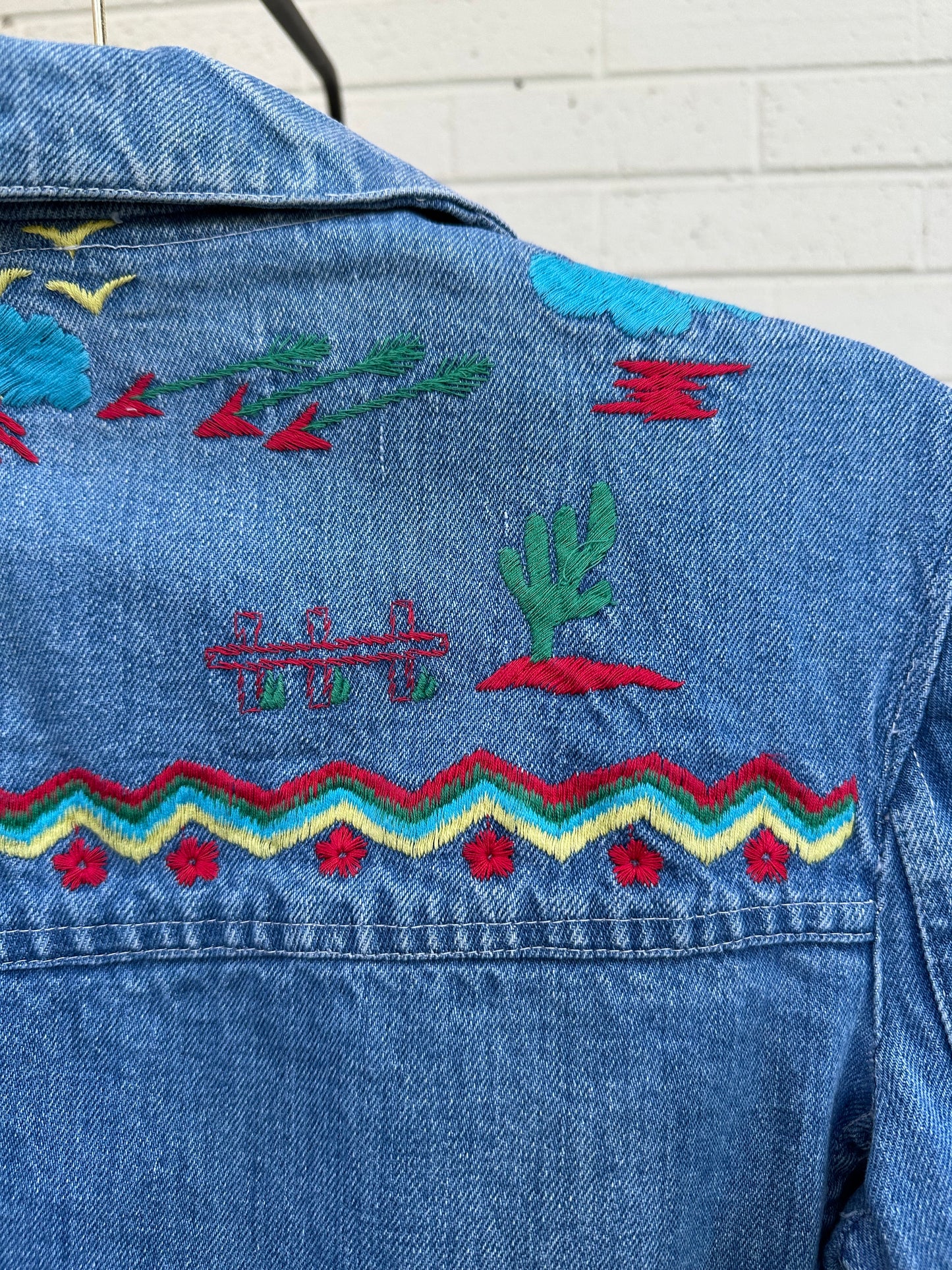 Rare 70’s Native Embroidered Denim Jacket (Women’s S)