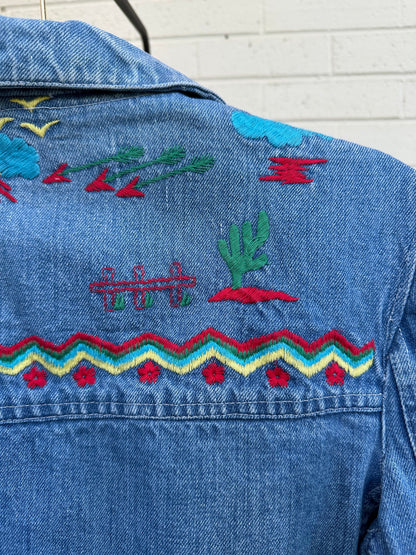 Rare 70’s Native Embroidered Denim Jacket (Women’s S)