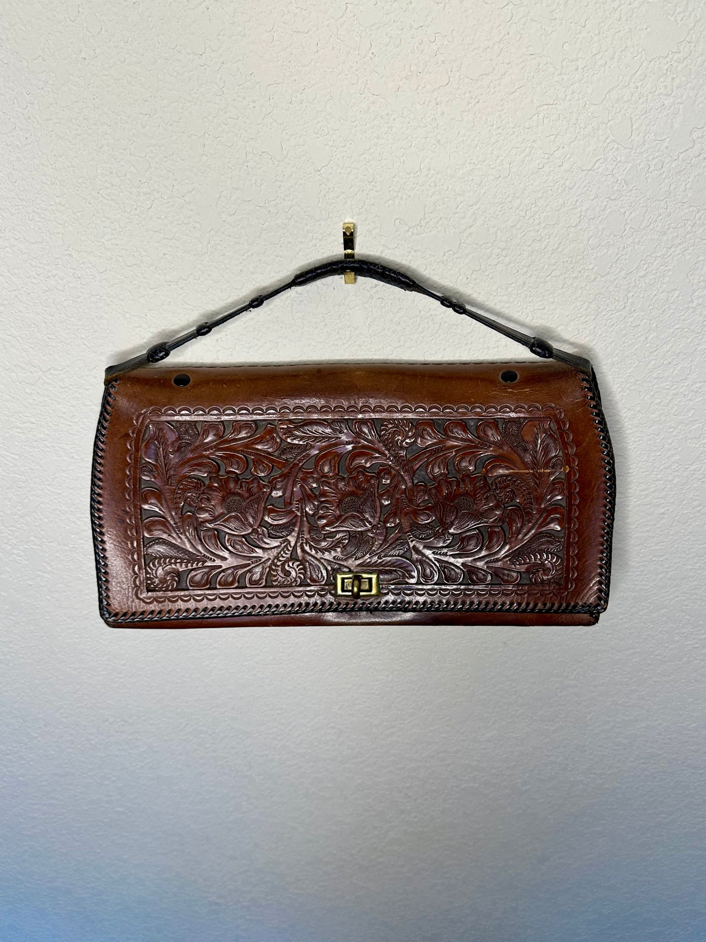 40’s Hand-Tooled Leather Western Bag