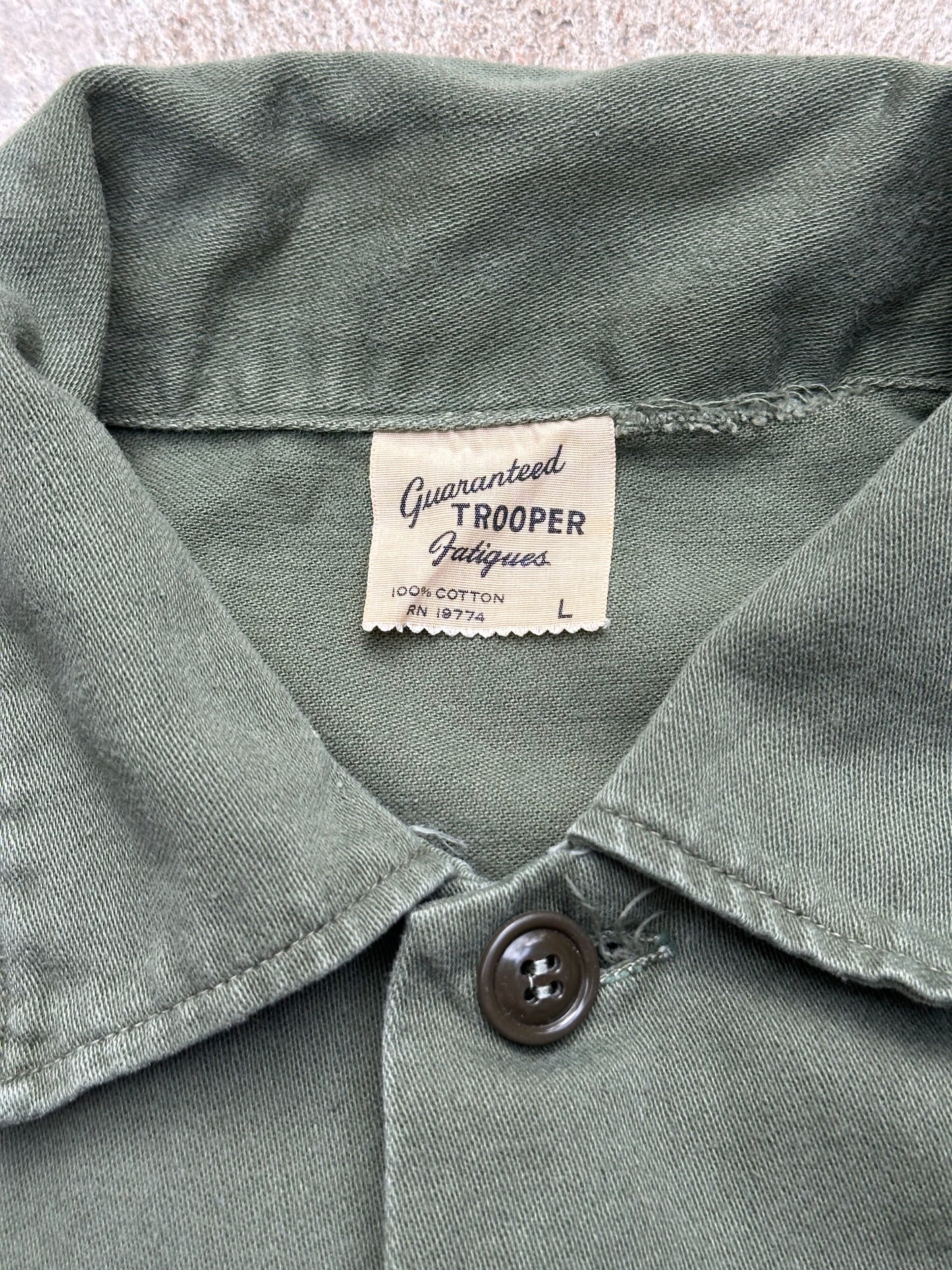 60’s Trooper Fatigues OG-107 Selvedge Cotton Sateen Shirt Type 2 (Unisex L)