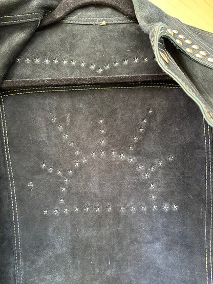 60’s Roncelli Style Studded Cowhide Suede Western Cutoff Overshirt (Men’s L)