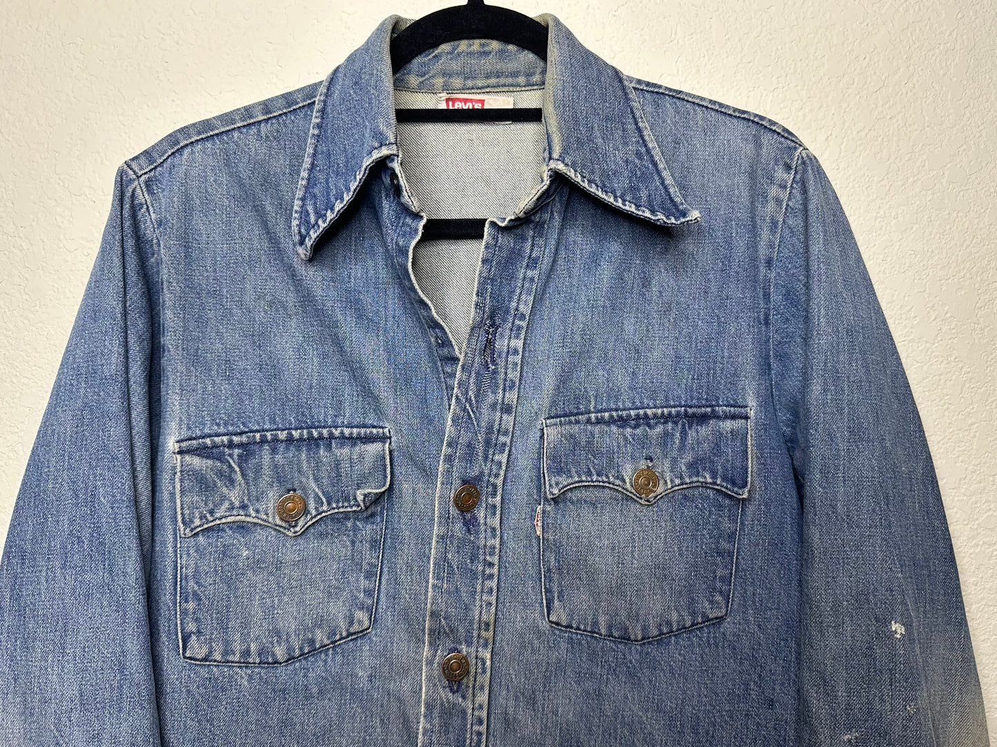 60’s LEVI’S “Big E” White Tab Denim Western Shirt Jacket (Men’s M / Women’s L)
