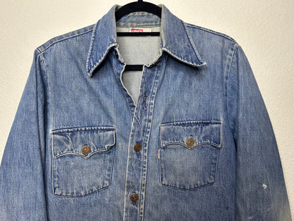 60’s LEVI’S “Big E” White Tab Denim Western Shirt Jacket (Men’s M / Women’s L)