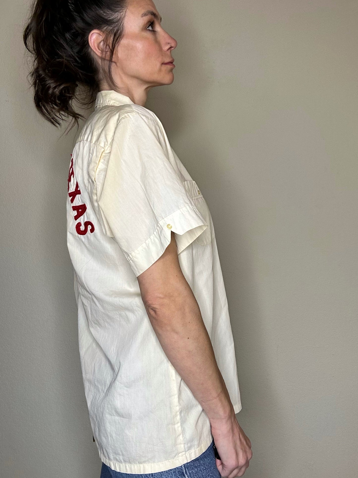 50’s Custom Standard of Texas Oil Chainstitch Pima Cotton Bowling Shirt (Unisex M)