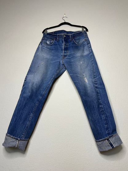 60’s Vintage Levi’s 501 “BIG E” Selvedge Jeans Button #6 USA (34x32)