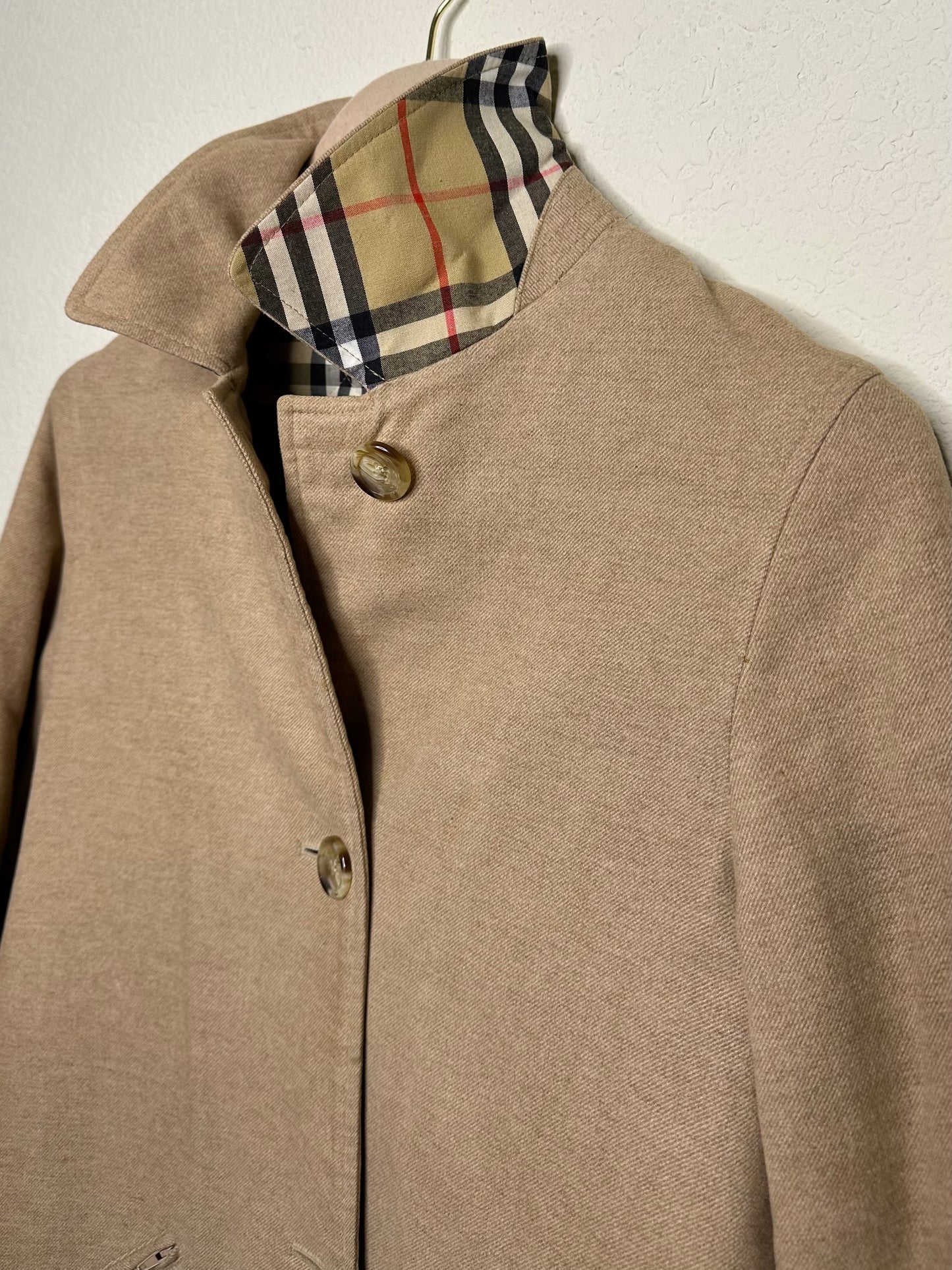 Vintage Burberry Nova Check Quilted Lined Cotton Blend Jacket (XS)