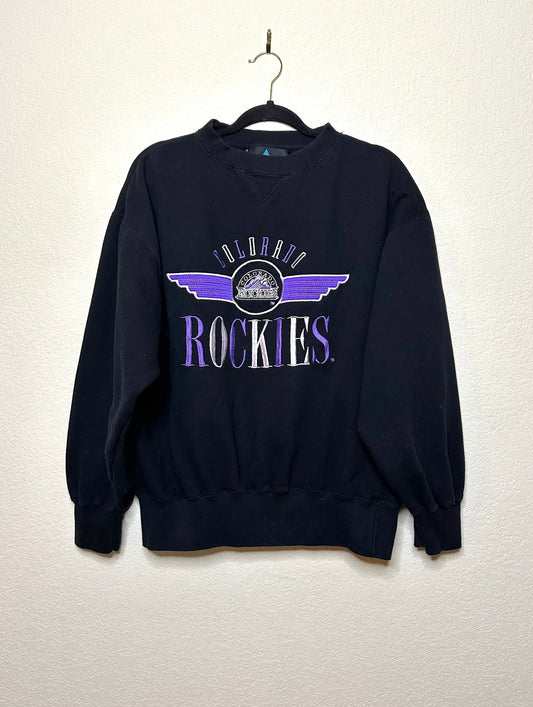 90s Colorado Rockies Wings Embroidered Heavyweight Sweatshirt (Unisex L)