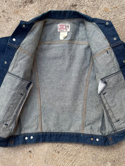 80’s Saddle King Raw Denim Trucker Jacket (Unisex S)
