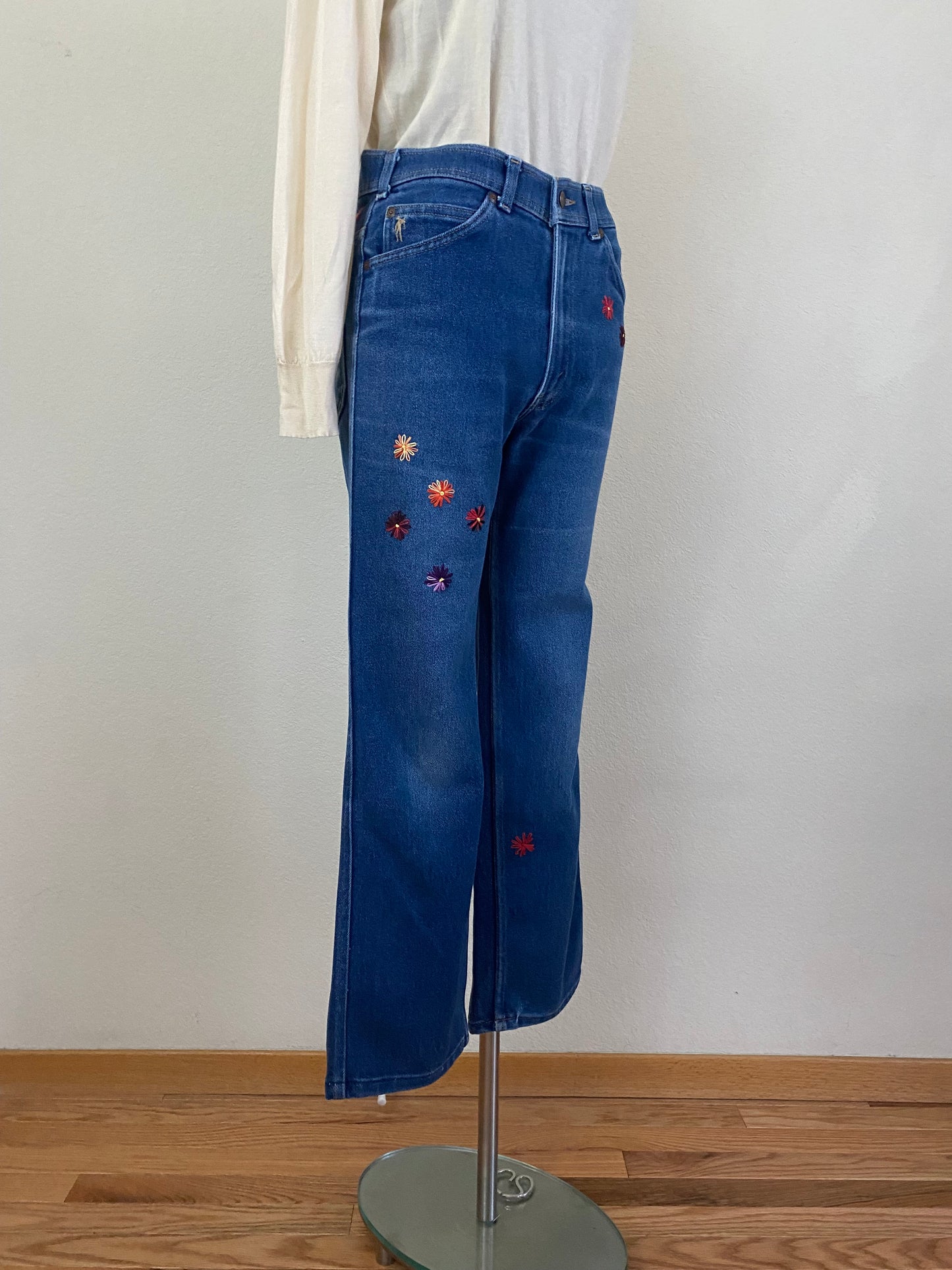 MCA Vintage Revival: 70’s Levi’s Bootcut Western Hand Embroidered Jeans (Modern 6/8)