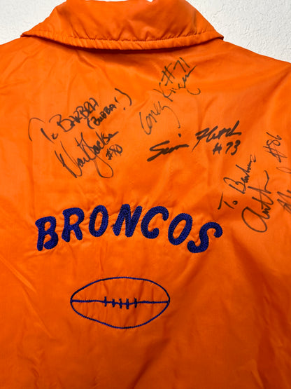 80’s Broncos Handmade Chainstitch Autographed Nyon Eisenhower Jacket (Unisex M)