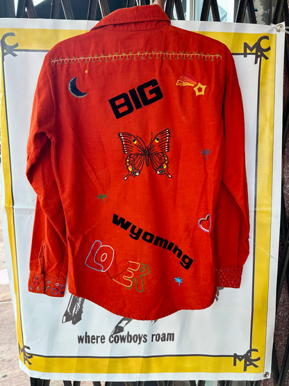 MCA VINTAGE REVIVAL: Hand Embroidered 70’s Sport King Cotton Chamois Shirt (S)