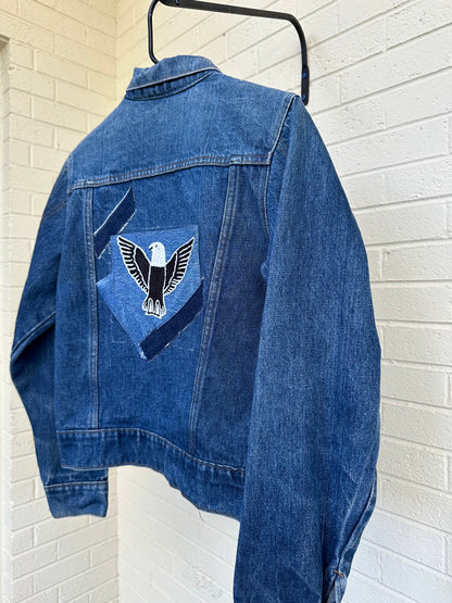 70’s Selvedge Denim Jacket w/ Hand Embroidered Patchwork