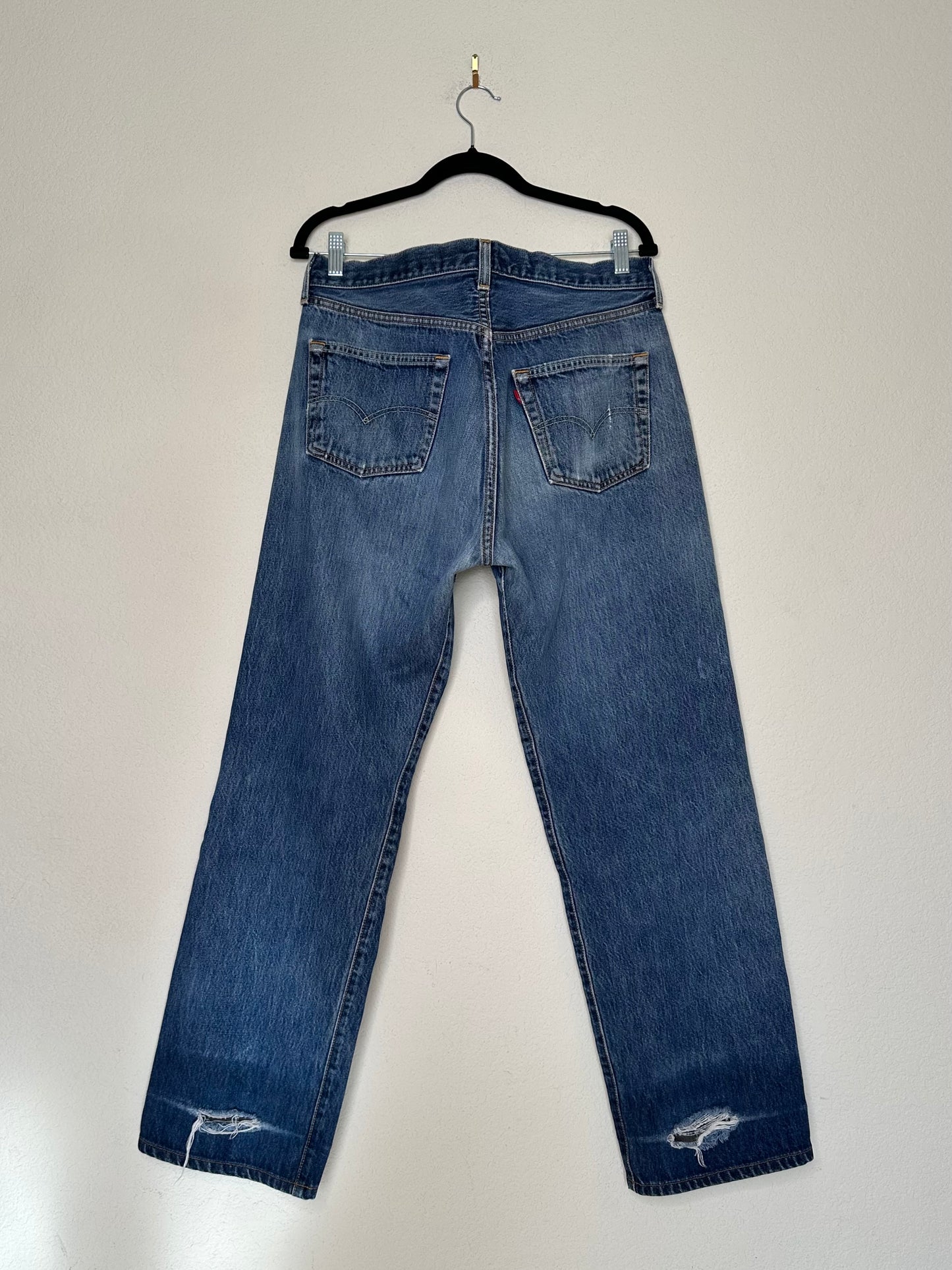 60’s Model - 90’s Vintage LEVI’S Big E 501 Redline Selvedge Jeans USA (33x31.5)