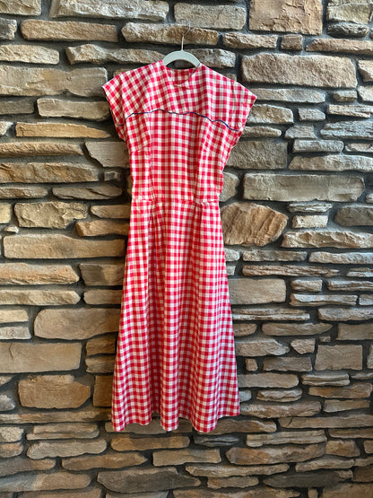 DROPPING SUNDAY: 50’s Handmade Western Gingham Check Dress (XS)
