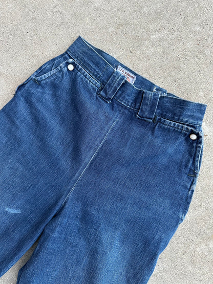 Rare 50’s LEVI’S Big E Western Side Zip Shorthorn Denim Pants (Women’s 24/25)