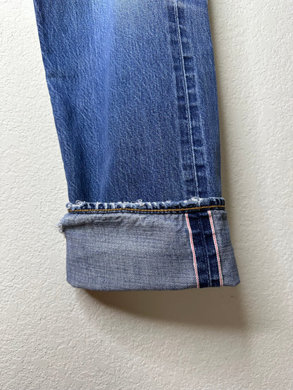 80’s Redline Levi’s 501 Selvedge Heavily Distressed Jeans (34x32 / Modern 10/12)