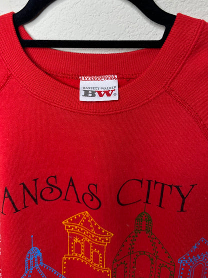 80’s Kansas City Plaza Lights Raglan USA Sweatshirt (Unisex M)