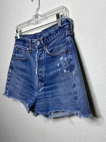 60’s LEVI’S BIG E Redline Selvedge Patchwork Denim Cutoff Shorts (Unisex 28/Modern 6)