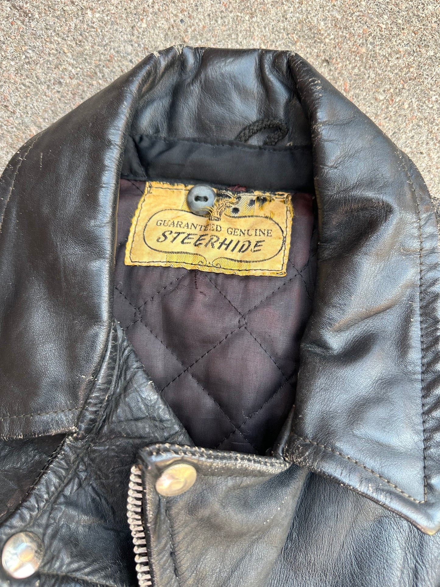 50’s Genuine Steerhide Leather Biker Jacket (Unisex 40/M)