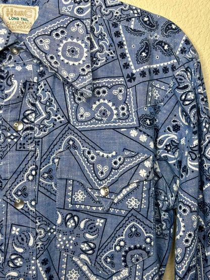 Rare 60’s/70’s H Bar C Ranchwear Bandana Pearl Snap Shirt (Unisex S/M)