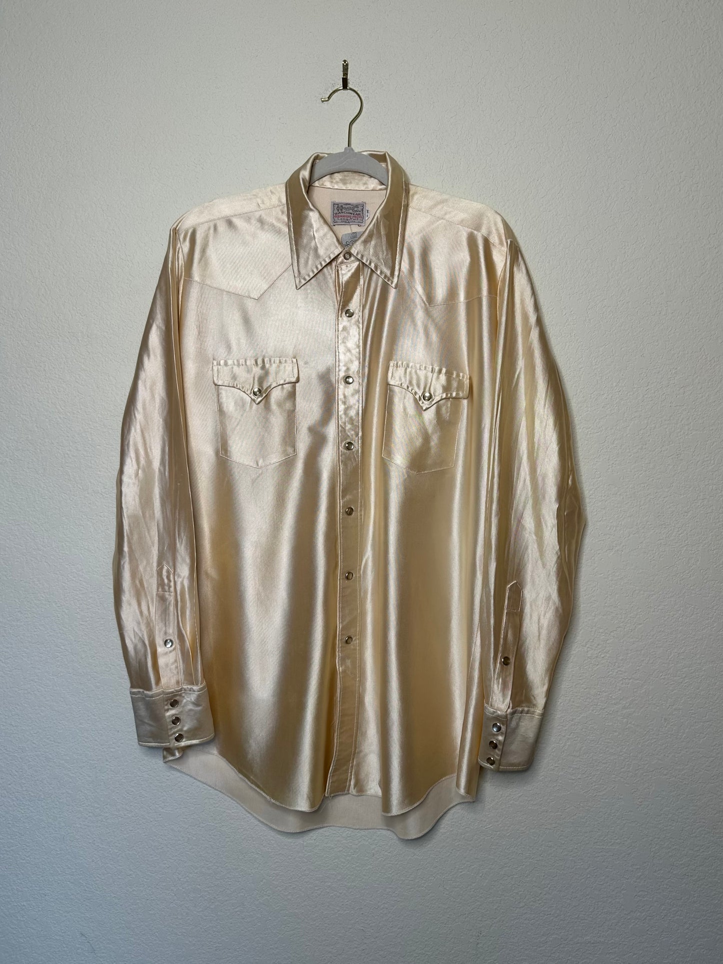 70’s H Bar C California Ranchwear Satin Pearl Snap Shirt (Unisex XL)