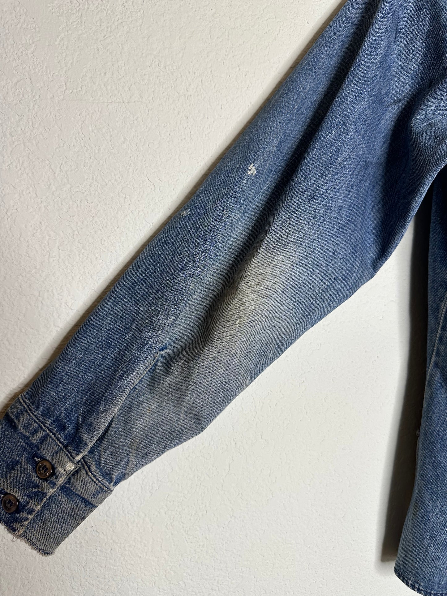 60’s LEVI’S “Big E” White Tab Denim Western Shirt Jacket (Men’s M / Women’s L)