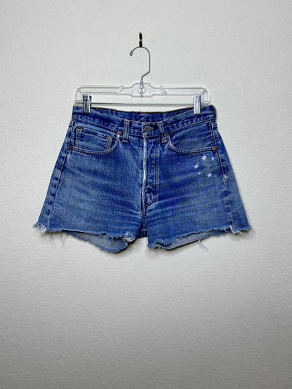 60’s LEVI’S BIG E Redline Selvedge Patchwork Denim Cutoff Shorts (Unisex 28/Modern 6)