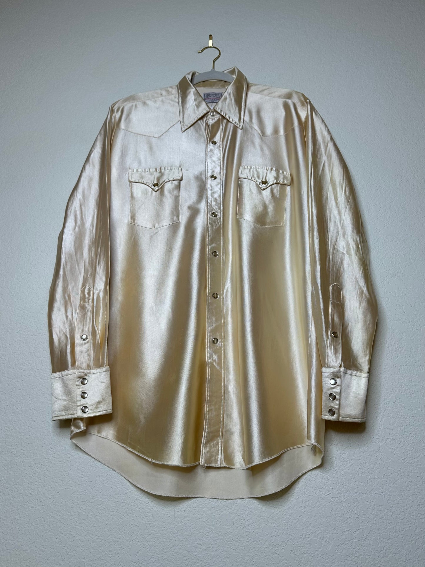 70’s H Bar C California Ranchwear Satin Pearl Snap Shirt (Unisex XL)
