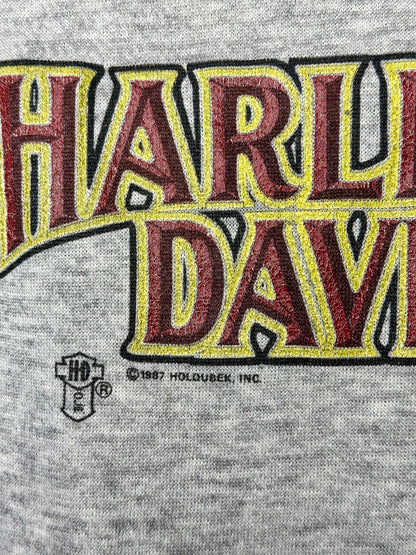 80’s Harley Davidson Threadbare Raglan Sweatshirt (S/M)