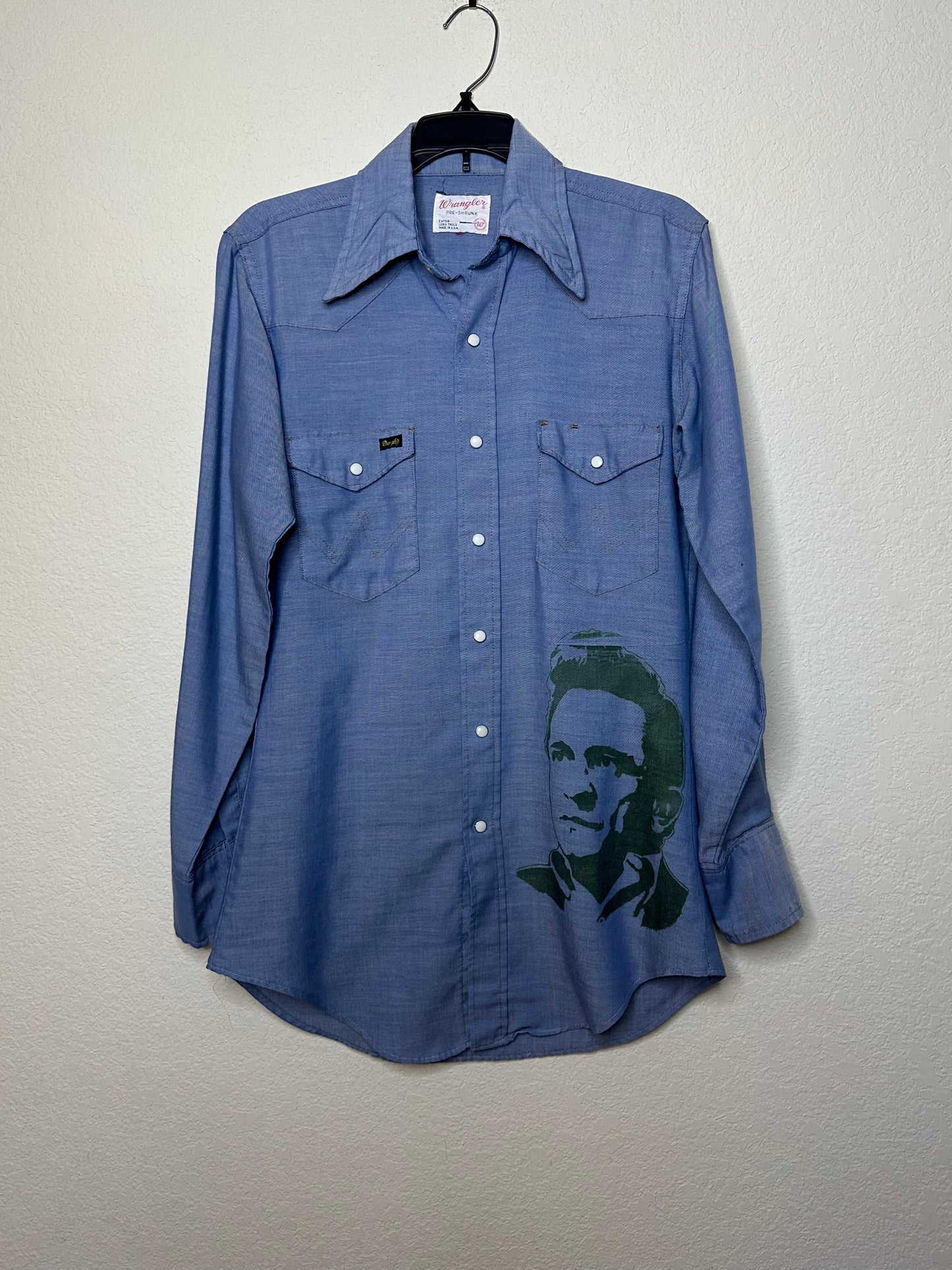 johnny cash dress shirt Flint and Tinder Men's Cash Diamond Snap Western Shirt in Black Rinse, Size S, Denim