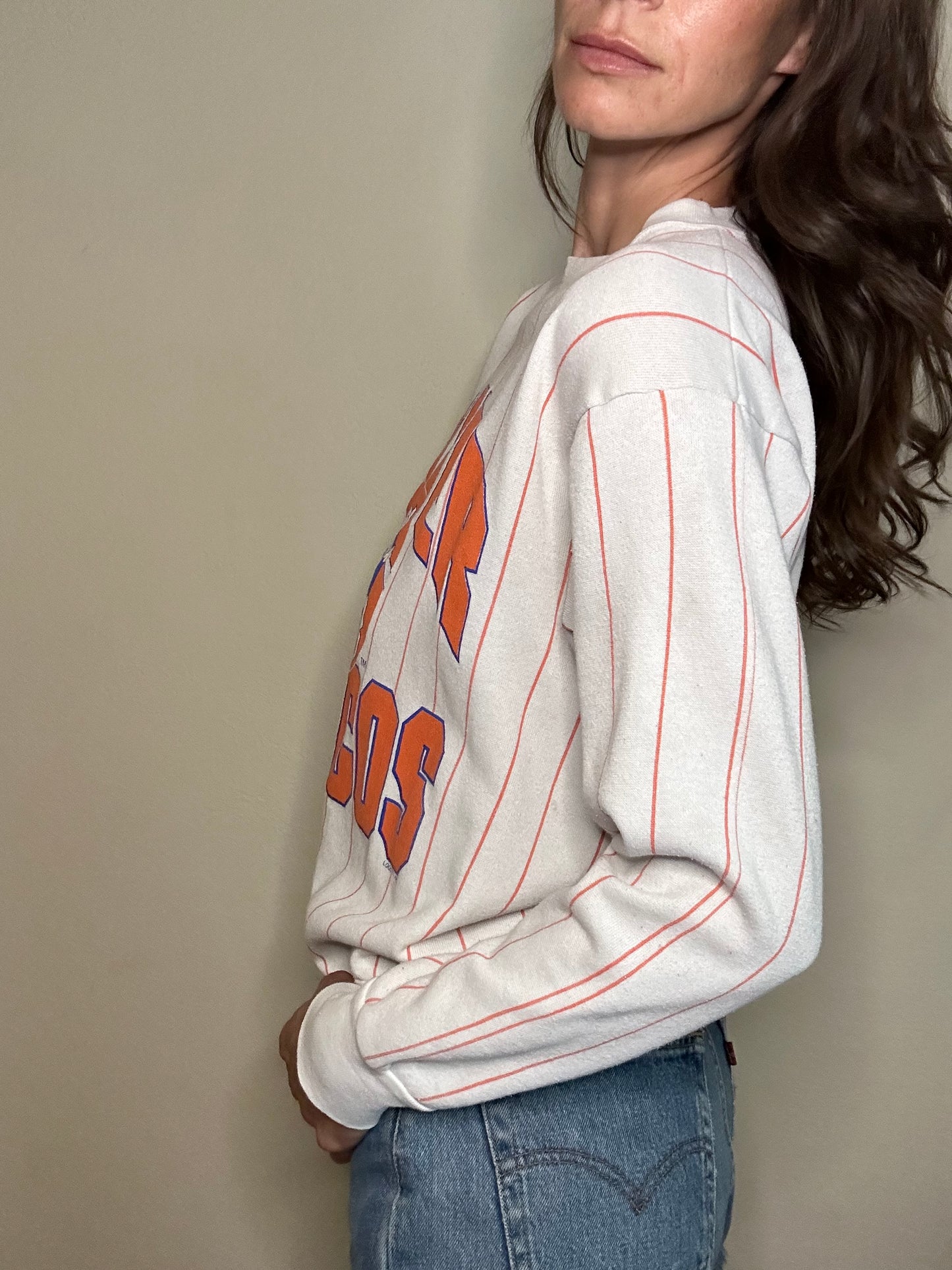 80’s Denver Broncos Pinstripe Sweatshirt USA (Unisex S)