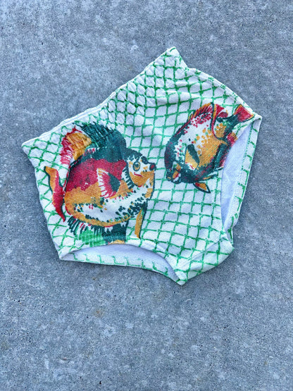 VERY RARE 30s Rugby Knitting Mills Fish Woven Swim Bottoms (Women’s S/M)