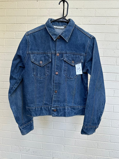 70’s Selvedge Denim Jacket w/ Hand Embroidered Patchwork