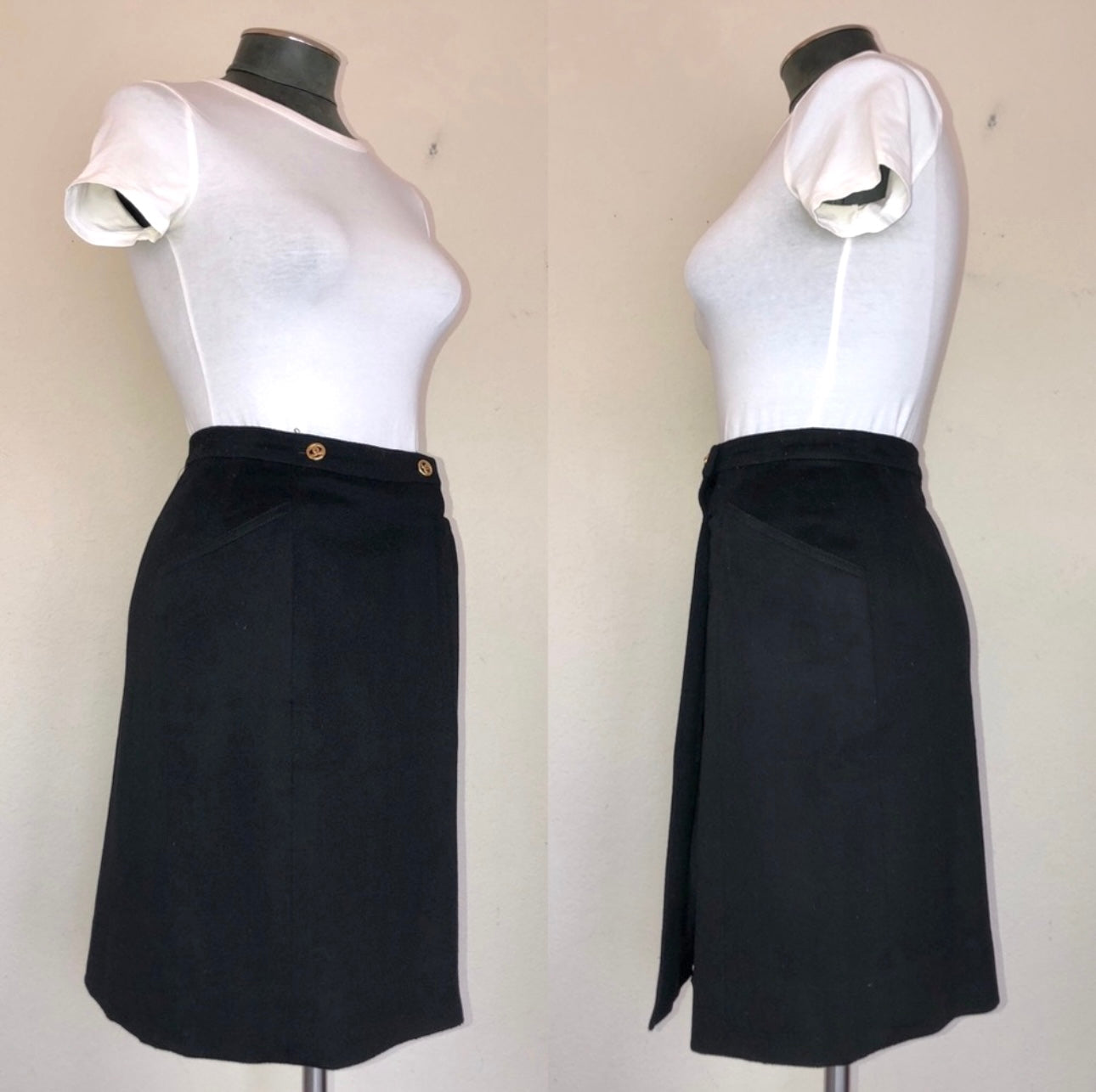 80’s CHANEL Wool Cashmere Wrap Skirt (XS/S)