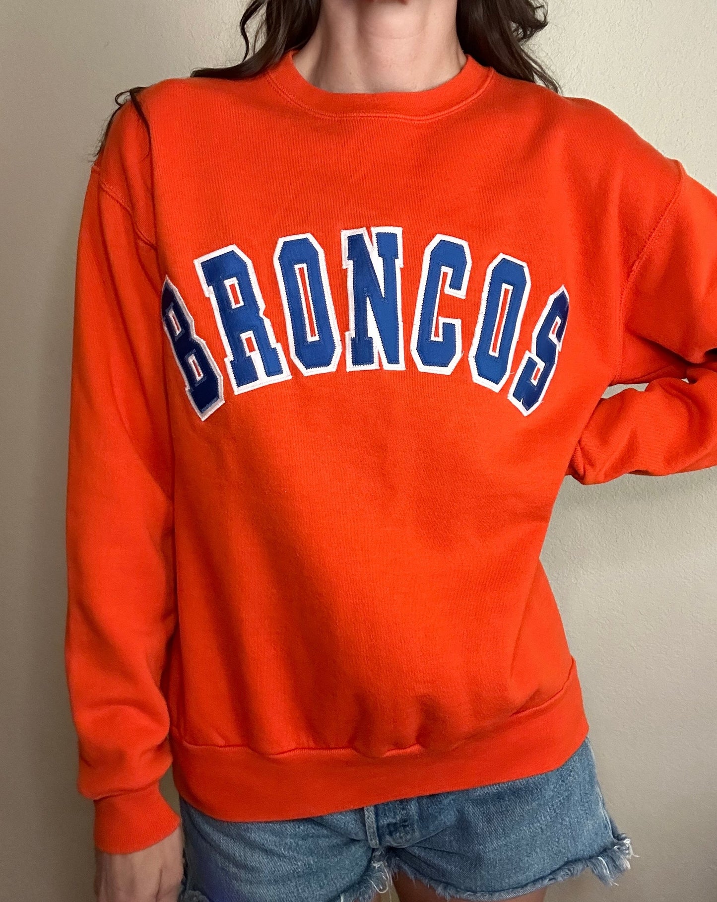 80’s Denver Broncos Patched Logo Sweatshirt USA (Unisex M)