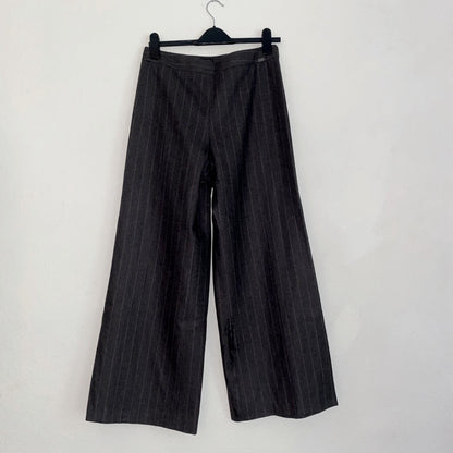 90’s CHANEL High-Rise Wide Leg Wool Pinstripe Pants (8/10)