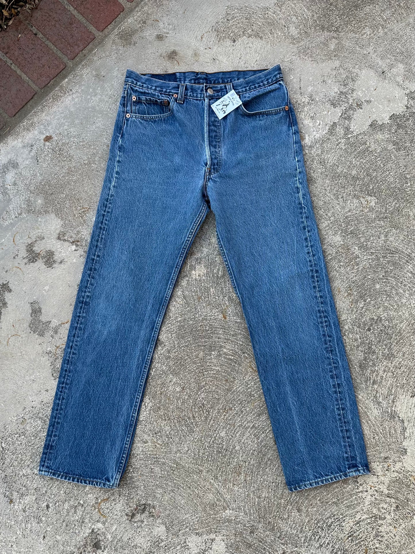 90’s Levi’s 501xx STF Raw Denim USA Jeans (Men’s 31x30 / Women’s 29)