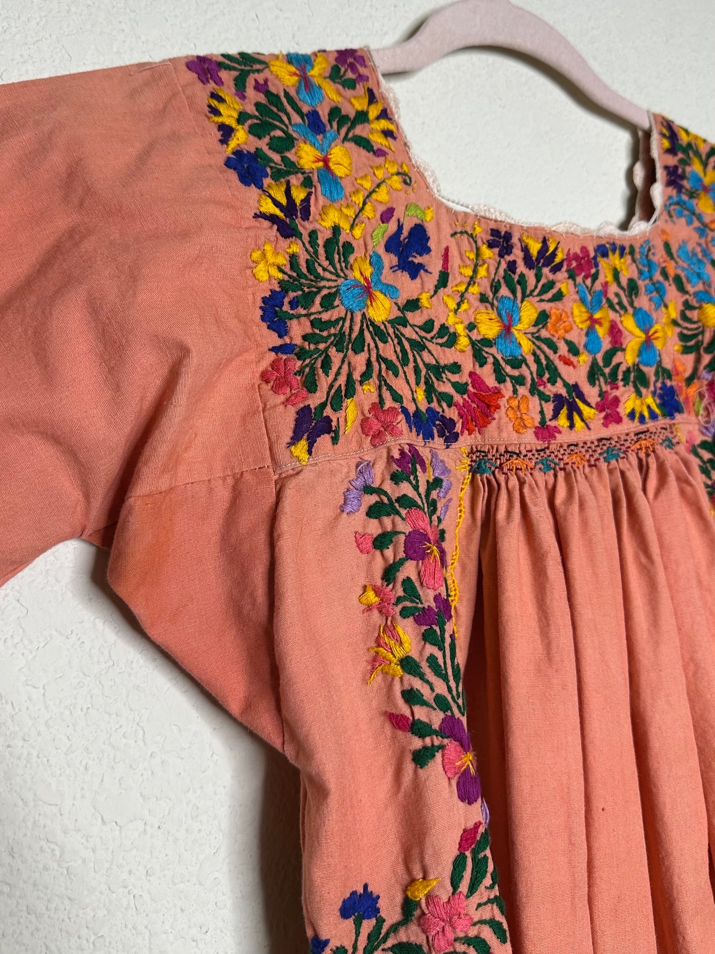 60’s Oaxacan Embroidered Cotton Maxi Dress (XS/S)